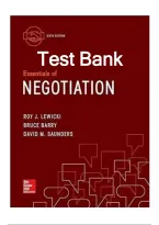 Essentials of Negotiation - Test Bank for sixth edition by Roy J&period; &NewLine;Lewicki&comma; Bruce Barry&comma; David M&period; Saunders