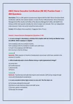 ANCC Nurse Executive Certification &lpar;NE-BC&rpar; Practice Exam &mdash;&NewLine;200 Questions