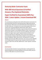 Kentucky Boiler Contractor Exam&NewLine;With 300 Actual Questions & Verified &NewLine;Answers&comma; Plus Explained Rationales&NewLine;Expert Verified For Guaranteed 100&percnt; Pass &NewLine;2026 &vert; Latest Update &vert; Instant Download PDF