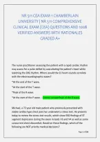 Nr 511 Cea Exam 1 Chamberlain &NewLine;University &vert; Nr 511 Comprehensive &NewLine;Clinical Exam &lpar;Cea&rpar; Questions And 100&percnt; &NewLine;Verified Answers With Rationales &NewLine;Graded A&plus; 