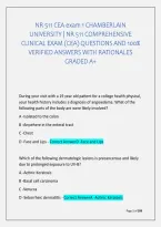 Nr 511 Cea Exam 1 Chamberlain &NewLine;University &vert; Nr 511 Comprehensive &NewLine;Clinical Exam &lpar;Cea&rpar; Questions And 100&percnt; &NewLine;Verified Answers With Rationales &NewLine;Graded A&plus; 