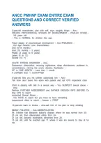 Ancc Pmhnp Exam Entire Exam Questions And Correct Verified Answers