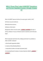 IBCLC Exam Prep Latest 2026&sol;2027 Questions &NewLine;and Correct Detailed Answers Already Graded &NewLine;A&plus; 