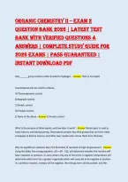 Organic Chemistry II Test Bank 2026&colon; Ace Your Exam with Verified Answers&period; Get the ultimate 2026 exam prep guide featuring correct&comma; verified answers for Organic Chemistry II&period; This comprehensive test bank covers key reactions&comma; mechanisms&comma; and synthesis prob