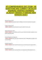 Ati Rn Comprehensive Exit Exam &NewLine;&lpar;2026&rpar; Update Verified Questions &NewLine;And Answers &vert; With 100&percnt; Correct &NewLine;Answers Graded A&plus; Guaranteed &NewLine;Success&excl;&excl;