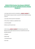 NAHQ CPHQ Practice Test Newest 2026&sol;2027 &NewLine;Questions and Correct Detailed Answers Already &NewLine;Graded A&plus; 