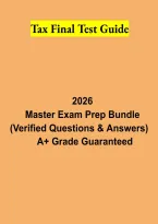 Tax Final Test Guide 2026 &vert; Taxation Final Exam Study Guide&comma; Practice Questions & Comprehensive Review