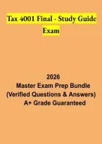 TAX 4001 Final Study Guide 2026 &vert; Taxation Final Exam Practice Questions & Comprehensive Review