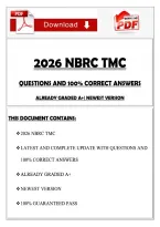 2026 Nbrc Tmc Questions And 100&percnt; Correct Answers Already Graded A&plus;&vert; Newest Version