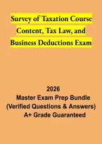 Survey of Taxation Course Content&comma; Tax Law & Business Deductions Exam &vert; Study Guide & Practice Questions 2026