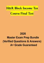 H&R Block Income Tax Course Final Test Study Guide 2026 &vert; ITC Exam Practice Questions & Tax Review