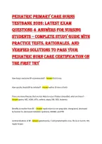 Pediatric Primary Care Burns Testbank 2026&colon; Ace Your Exam with Verified Answers&period; This comprehensive guide covers burn assessment&comma; classification&comma; treatment&comma; and management in children&period; Includes correctly verified answers&comma; practice questions&comma; and expert ra