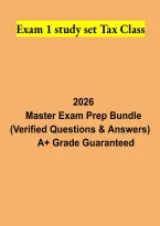 Exam 1 Study Set Tax Class 2026 &vert; Taxation Exam Questions&comma; Practice Test & Study Guide