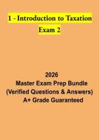 Introduction to Taxation Exam 2 2026 &vert; Taxation Practice Questions&comma; Study Guide & Test Review