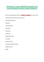 Peds Exam 1 Latest 2026&sol;2027 Questions and &NewLine;Correct Detailed Answers Already Graded A&plus; 