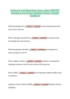 Endocrine and Respiratory Exam Latest 2026&sol;2027 &NewLine;Questions and Correct Detailed Answers Already &NewLine;Graded A&plus; 