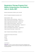 Respiratory Therapy Program First Edition Comprehensive Test Bank by John A