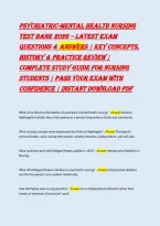 Psychiatric Exam Prep 2026&colon; Study Guide with Verified Answers & Practice Questions for Board Certification&NewLine;&NewLine;