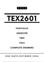 TEX2601 Portfolio Answers - Semester 2 2026 &vert; Due Date October 2026