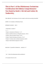 Phlebotomy Technician Certification 6th Edition Comprehensive Test Bank by Ruth E&period; McCall and Cathee M&period; Tankersley