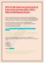 APEA 3P High Stakes Exam Study Guide Qs & Ans to Pass the Exam &lpar;2026 &sol; 2027&rpar; &vert; 100&percnt; Verified Blueprint Review