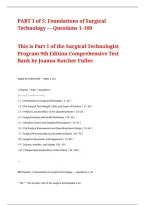Surgical Technologist Program 9th Edition Comprehensive Test Bank by Joanna Kotcher Fuller