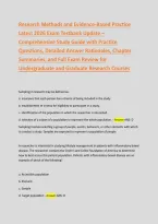Research Methods and Evidence 2026 Test Bank &ndash; Verified Answers&comma; Practice Questions&comma; and Exam Prep for Nursing&comma; Health&comma; and Social Science Students Seeking Accurate&comma; Up-to-Date&comma; and Reliable Study Materials with Correct Verified Answers for 2026 Exams and