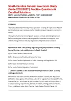 South Carolina Funeral Law Exam Study Guide 2026&sol;2027 &vert; Practice Questions & Detailed Solutions