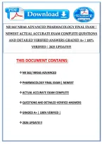 Nr 565&sol; Nr565 Advanced Pharmacology Final Exam &vert; Newest Actual Accurate Exam Complete Questions And Detailed Verified Answers Graded A&plus; &vert; 100&percnt; Verified &vert; 2026 Update&excl;&excl;&excl;&NewLine;