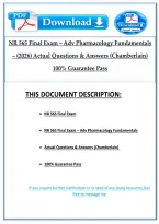 NR 565 Final Exam &ndash; Adv Pharmacology Fundamentals &ndash; &lpar;2026&rpar; Actual Questions & Answers &lpar;Chamberlain&rpar; 100&percnt; Guarantee Pass&NewLine;