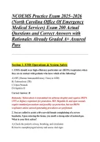 NCOEMS Practice Exam 2025&ndash;2026 &NewLine;&lpar;North Carolina Office Of Emergency &NewLine;Medical Services&rpar; Exam 200 Actual &NewLine;Questions and Correct Answers with &NewLine;Rationales Already Graded A&plus; Assured &NewLine;Pass