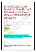 ATI RN Nutrition Proctored Exam 2026 &ndash; Focused Review & NGN Questions and Answers &vert; Study Guide Pass Guaranteed &lpar;GRADED A&plus;&rpar;
