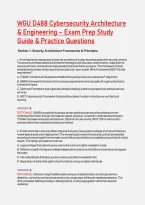 WGU D488 Cybersecurity Architecture &NewLine;& Engineering &ndash; Exam Prep Study &NewLine;Guide & Practice Questions