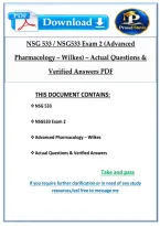 NSG 533 &sol; NSG533 Exam 2 &lpar;Advanced Pharmacology &ndash; Wilkes&rpar; &ndash; Actual Questions & Verified Answers PDF&NewLine;