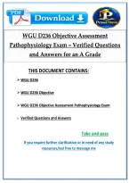 WGU D236 Objective Assessment Pathophysiology Exam &ndash; Verified Questions and Answers for an A Grade&NewLine;