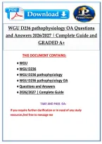 WGU D236 pathophysiology OA Questions and Answers 2026&sol;2027 &vert; Complete Guide and GRADED A&plus;&NewLine;
