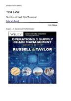 Test Bank for Operations Management&colon; Creating Value Along the Supply Chain 11th Edition by Roberta S&period; Russell and Bernard W&period; Taylor III &ndash; Chapters 1-17 Complete Questions with Verified Answers