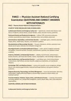 PANCE &mdash; Physician Assistant National Certifying Examination QUESTIONS AND CORRECT ANSWERS WITH RATIONALES&period;pdf&NewLine;&NewLine;
