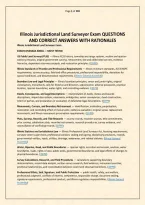Illinois Jurisdictional Land Surveyor Exam QUESTIONS AND CORRECT ANSWERS WITH RATIONALES&period;pdf&NewLine;&NewLine;