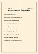 Hawaii Professional Land Surveyor Exam QUESTIONS AND CORRECT ANSWERS WITH RATIONALES&period;pdf&NewLine;&NewLine;