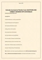 Colorado Journeyman Plumber Exam QUESTIONS AND CORRECT ANSWERS WITH RATIONALES&period;pdf&NewLine;&NewLine;