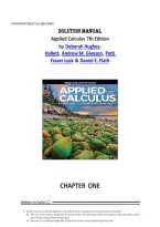 Solution Manual for Applied Calculus 7th Edition by Deborah Hughes-Hallett&comma; Andrew M&period; Gleason&comma; Patti Frazer Lock&comma; Daniel E&period; Flath &ndash; Chapters 1-10 & PSA A-E Complete Answers