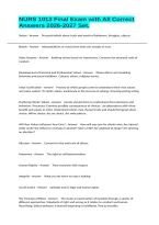 NURS 1013 Final Exam with All Correct Answers 2026-2027 Set&period;