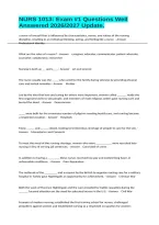 NURS 1013&colon; Exam &num;1 Questions Well Answered 2026&sol;2027 Update