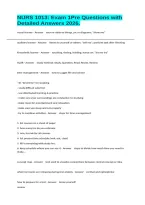 NURS 1013&colon; Exam 1Pre Questions with Detailed Answers 2026&period;