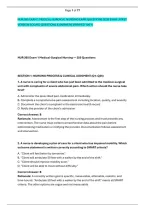 Nur 265 Exam 1 Medical-Surgical Nursing Exam Questions 2026 Exam Latest &NewLine;Version Solved Questions & Answers Verified 100 &percnt;  