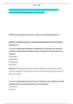 Ati Rn Pharmacology Proctored Exam Prep 2026 Solved Questions & &NewLine;Answers With Detailed Rationales Verified 100 &percnt;