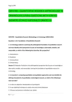 Cmy3709 &ndash; Quantitative Research Methodology In &NewLine;Criminology &lpar;Unisa&rpar; Questions With Verified &NewLine;Answers Detailed Rationales Graded A&plus;