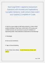 Med Surg EXAM 1 Capstone Assessment &NewLine;Questions with Answers and Explanations &NewLine;Complete Solutions&comma; 100&percnt; Correct &vert; New 2026 &sol; &NewLine;2027 Update &vert; &vert; Complete A&plus; Guide 