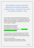 Med Surg EXAM 2 Capstone Assessment &NewLine;Questions with Answers and Explanations &NewLine;Complete Solutions&comma; 100&percnt; Correct &vert; New 2026 &sol; &NewLine;2027 Update &vert; &vert; Complete A&plus; Guide 